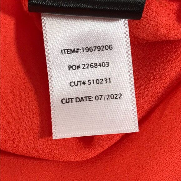 Torrid Lizzie Georgette Button-Up Long Sleeve Shirt Women's Plus 1/1X Orange - Picture 12 of 13